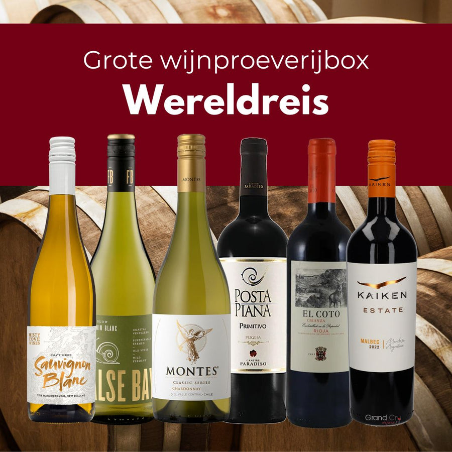 Wijnproeverijbox Wereldreis (groot)
